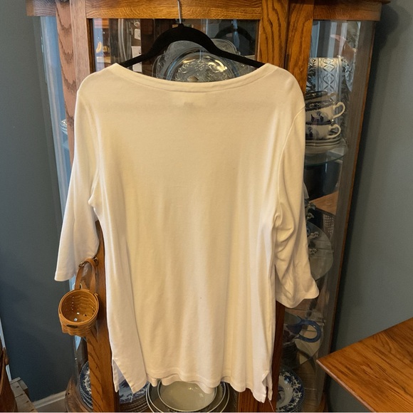Karen Scott White Boatneck 3/4 Sleeve Top 0x - Picture 2 of 6
